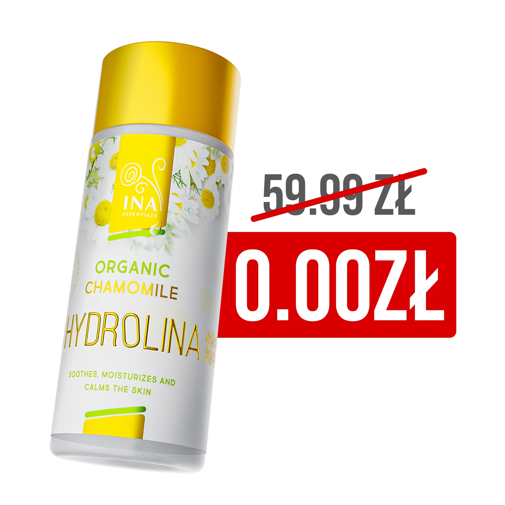 + Prezent Organiczna woda Rumiankowa - Hydrolina na Egzemę i Podrażnioną skórę - Image 2